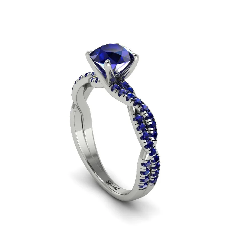 Classic Engagement Rings For Timeless Style-Round Cut Sapphire Eternal Embrace Engagement Ring - Nia No. 75