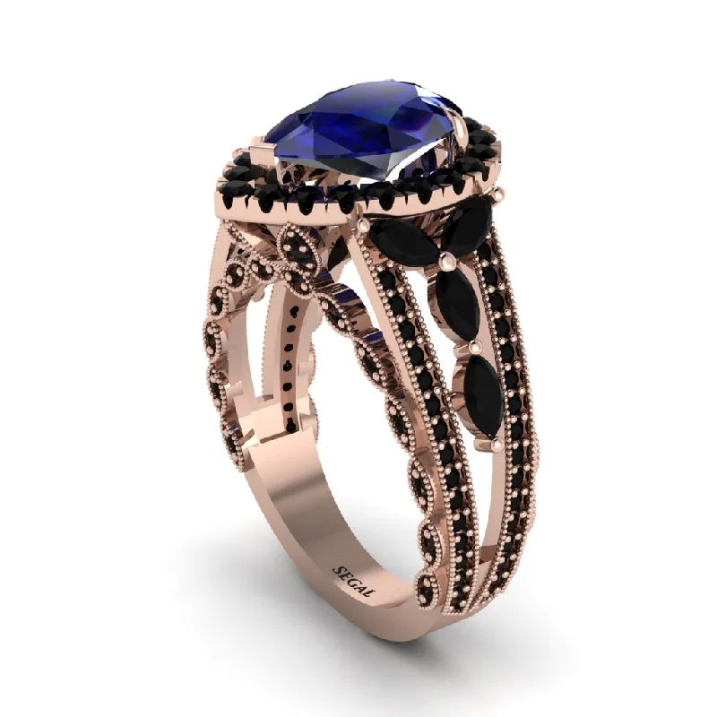 Unique Gemstone Wedding Rings For Brides-Sapphire Imperial Blossom Engagement Ring - April No. 44