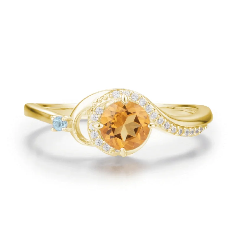 Elegant Engagement Rings With Gemstones-Air Ring (Yellow Gold)