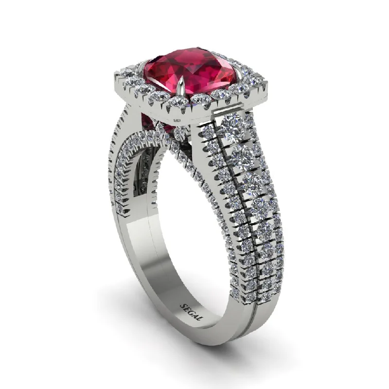 Classic Gold Rings For Timeless Style-Cushion Cut Ruby Eternal Splendor Engagement Ring - Lorelei No. 12