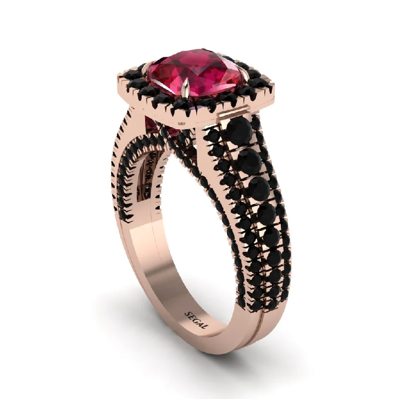 Trendy Silver Rings For Casual Wear-Cushion Cut Ruby Eternal Splendor Engagement Ring - Lorelei No. 41