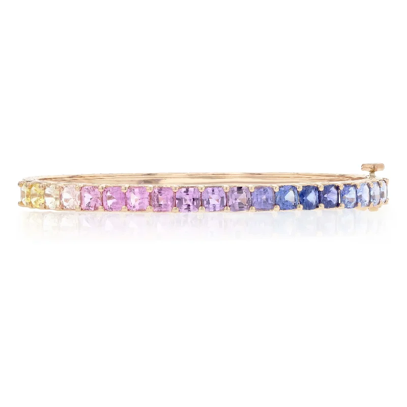 Bangles In Rose Gold-Rainbow Sapphire Bangle