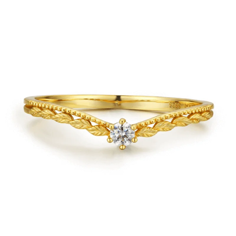 Unique Engagement Rings For Non-Traditional Brides-Avalon Stacking Band (Yellow Gold)