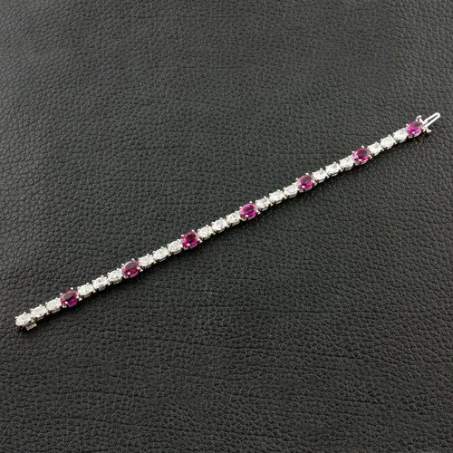 Bracelets With Unique Styles-Ruby & Diamond Bracelet