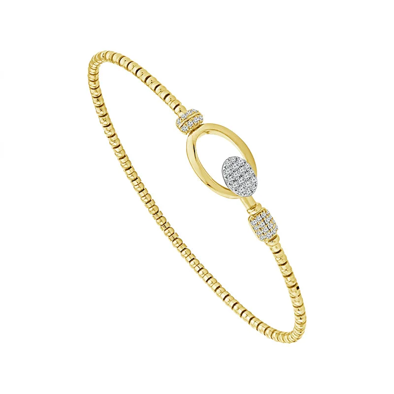 Bangles For Layering Looks-1/4 Ctw Flexible Diamond Bangle Bracelet in 14 Karat Yellow Gold