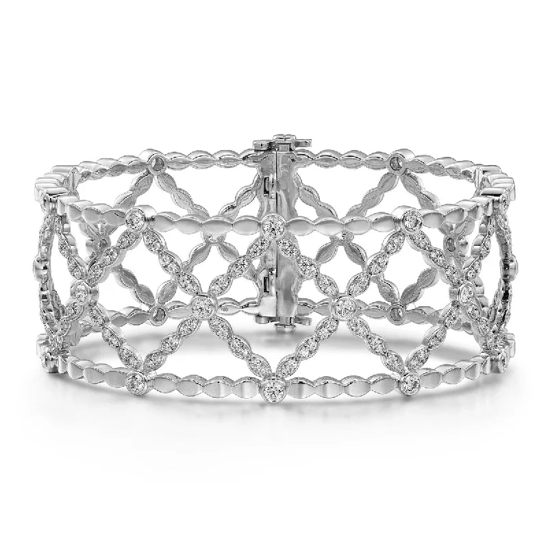 Bangles With Square Shapes-Lorelei Lattice Diamond Bangle