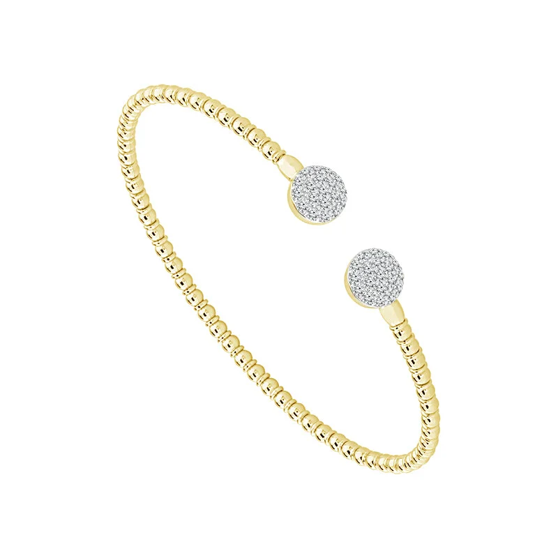 Bangles With Luxe Touch-1/2 Ctw Multi Stone Flexible Diamond Bangle Bracelet in 14 Karat Yellow Gold