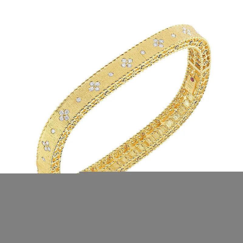 Bangles With Personalized Art-Satin Finish Slim Bangle with Fleur de Lis Diamonds