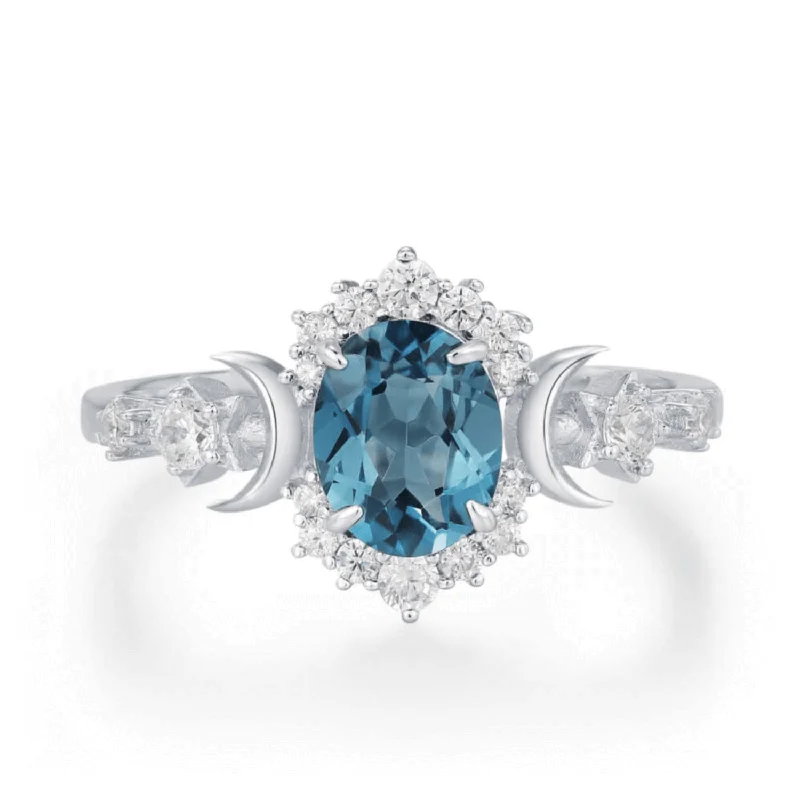 Beautiful Wedding Bands For Same-Sex Couples-Galactic London Blue Topaz Ring