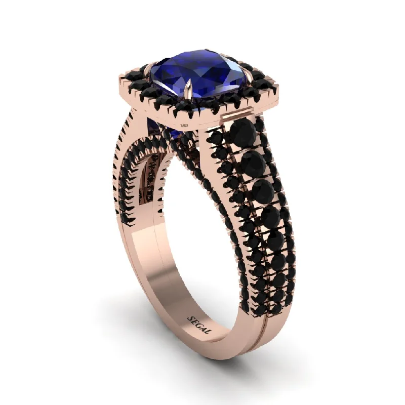 Crystal Cocktail Rings For Elegant Fashion-Cushion Cut Sapphire Eternal Splendor Engagement Ring - Lorelei No. 44