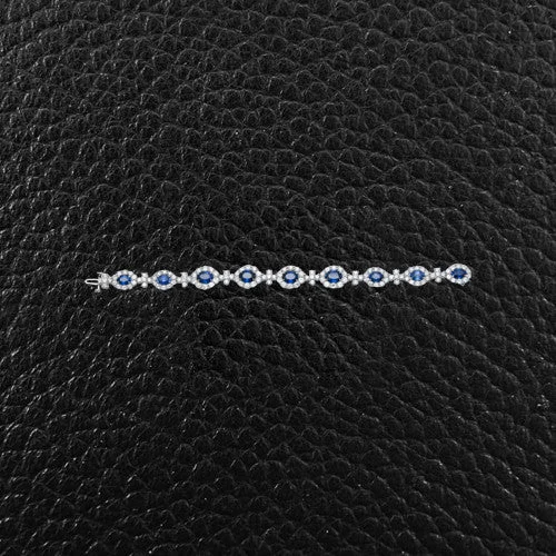 Bracelets For Weddings-Sapphire & Diamond Bracelet