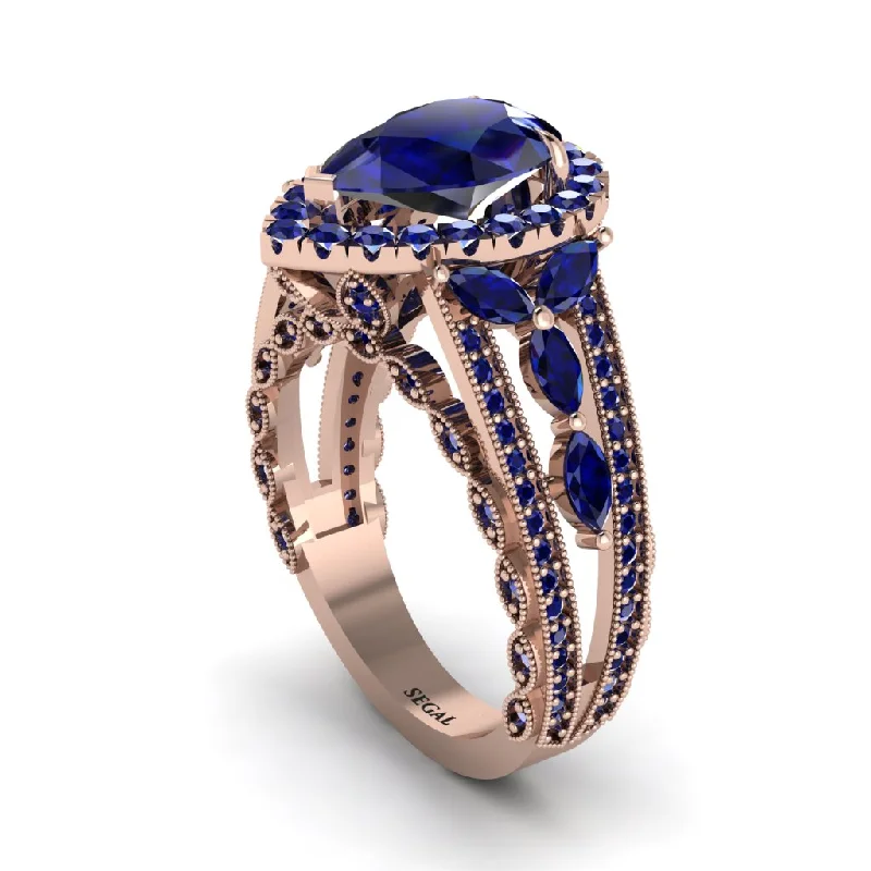 Engagement Rings For Women-Sapphire Imperial Blossom Engagement Ring - April No. 74